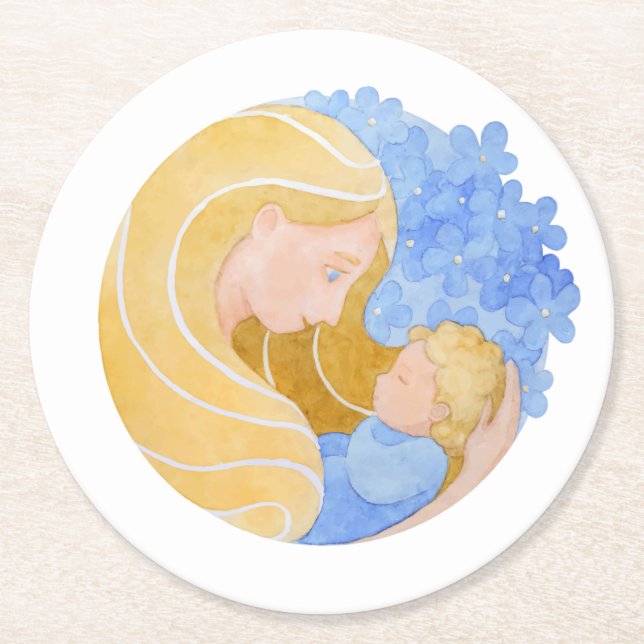 Mother and Child Mother's Day | Coaster (Front)