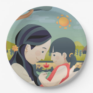 Mother and  Child Mother's Day   Paper Plate