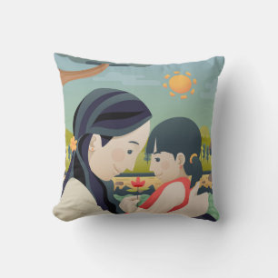 Mother and  Child Mother's Day   Throw Pillow