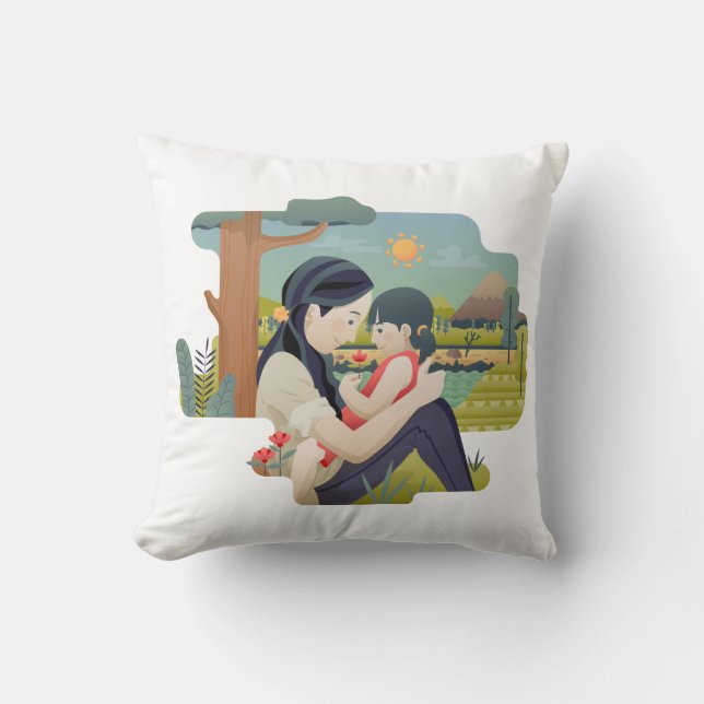 Mother and  Child Mother's Day | Throw Pillow (Front)