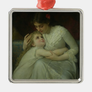 Mother and Child (oil on canvas) Metal Ornament