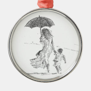 Mother and Child Sri Lanka Metal Ornament