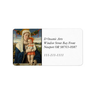 Mother and Child Under Garland Label