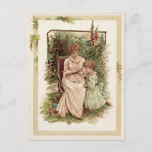 Mother and Child Vintage Reproduction Postcard (Front)