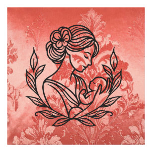 Mother and Child Wall Art – 40 X 40 Nursery 