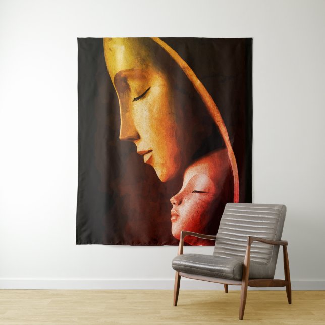 Mother and Child Wall Art Tapestry (In Situ)