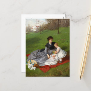 Mother and Children by Pal Szinyei Merse Holiday Postcard