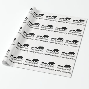 Mother and Cubs Happy Birthday Wrapping Paper
