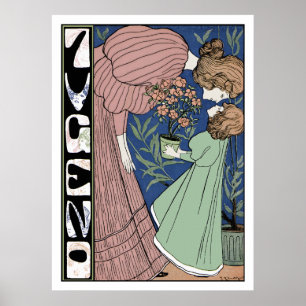 Mother and Daughter - Art Nouveau Poster