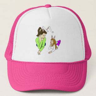mother and daughter bunnygirls  trucker hat