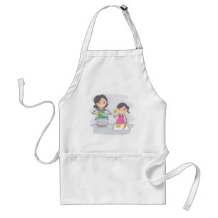 Mother and Daughter Cooking Together Standard Apron
