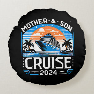 Mother And Daughter Cruise 2024 Round Pillow