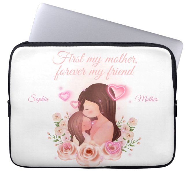 Mother and Daughter, Custom Names Laptop Sleeve (Front)