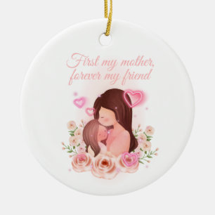 Mother and Daughter, Customizable Names Ceramic Ornament