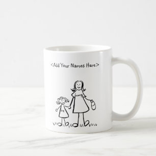 Mother and Daughter Family Characters Mug
