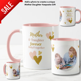 Mother and Daughter Forever Linked Bonded PHOTO Mug