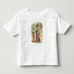 Mother and daughter on a walk (colour litho) toddler t-shirt