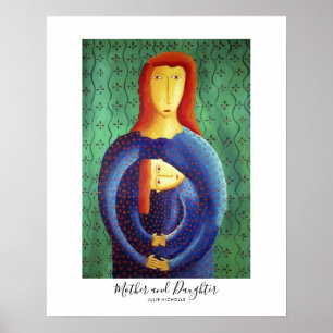 Mother and Daughter Painting Poster