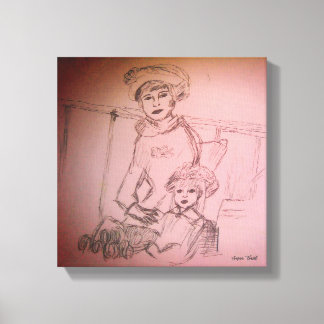 mother and daughter portrait canvas print