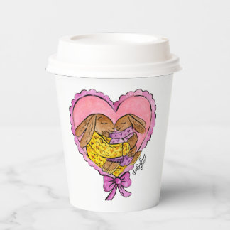 Mother and Daughter Rabbit Paper Cups Babyshower