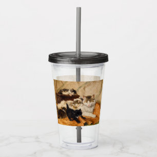Mother and Her Kittens Acrylic Tumbler