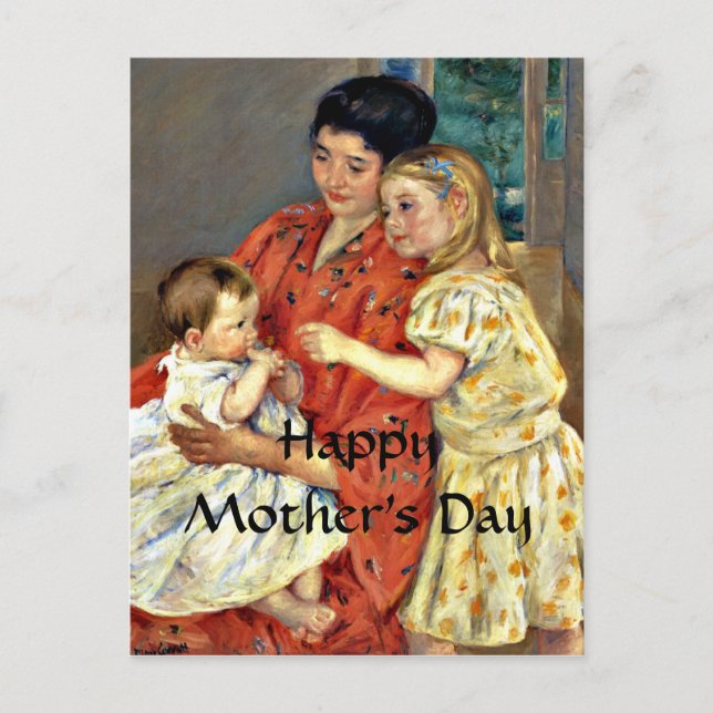 Mother and Sara Admiring the Baby - Mother's Day Postcard (Front)