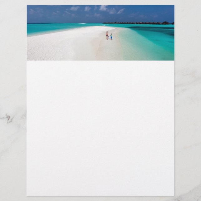 Mother and son at tropical beach flyer (Front)