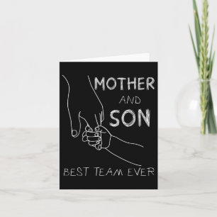 Mother And Son Best Team Ever Family Matching Moth Card