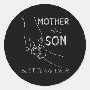 Mother And Son Best Team Ever Family Matching Moth Classic Round Sticker