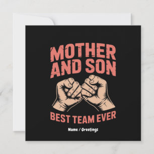 Mother and Son Best Team Ever Happy Mother's Day Invitation