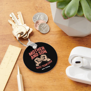 Mother and Son Best Team Ever Happy Mother's Day Keychain