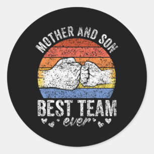 Mother And Son Best Team Ever Sons Matching Mom Mo Classic Round Sticker
