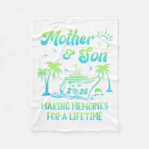 Mother and Son Cruise 2026 Family Trip Matching Fleece Blanket