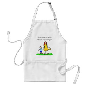 Mother and Son Custom Family Characters Art Apron