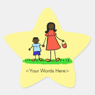 Mother and Son Family Character Custom Mom Sticker