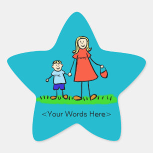 Mother and Son Family Character Custom Mom Sticker