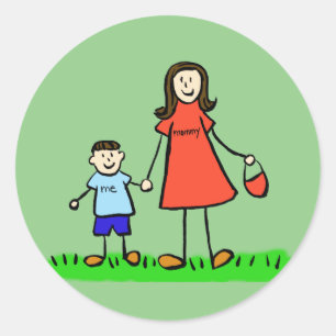 Mother and Son Family Characters Mommy Stickers