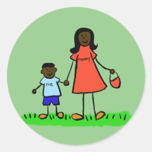 Mother and Son Family Characters Mommy Stickers