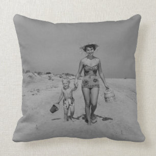 Mother and Son Throw Pillow