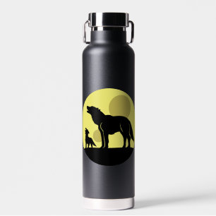 Mother and Wolf Pup Water Bottle