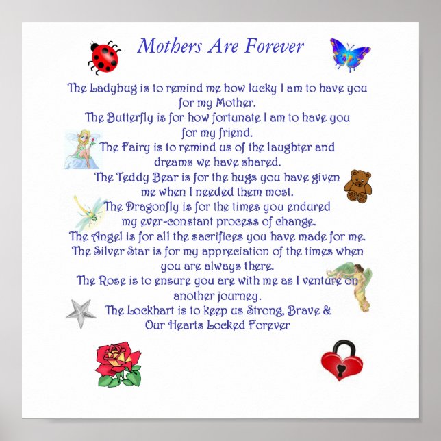 Mother Are Forever poem Poster (Front)