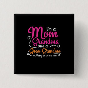 Mother Art A Mom And A Great Grandma 2 Inch Square Button