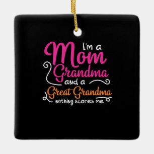 Mother Art A Mom And A Great Grandma Ceramic Ornament