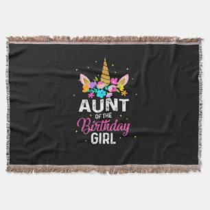 Mother Art Aunt Of The Birthday Girl Birthday Throw Blanket