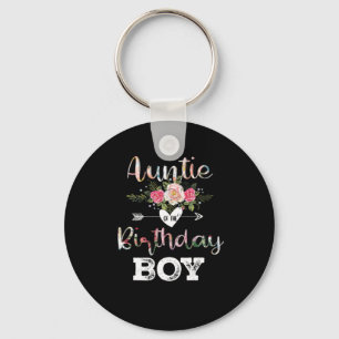 Mother Art Auntie Of A Birthday Boy Keychain
