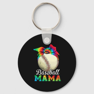 Mother Art Baseball Mama Birthday Keychain