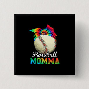 Mother Art Baseball Momma Birthday 2 Inch Square Button