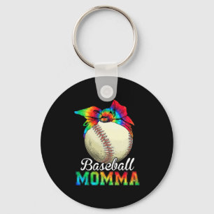 Mother Art Baseball Momma Birthday Keychain