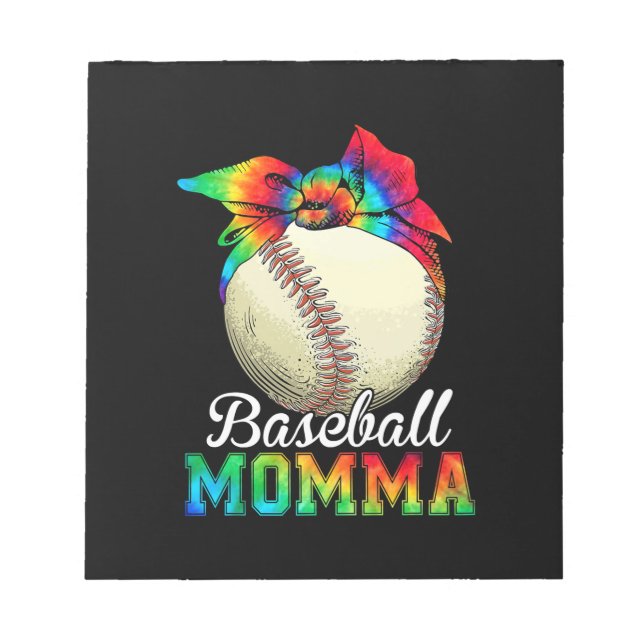Mother Art Baseball Momma Birthday Notepad (Front)