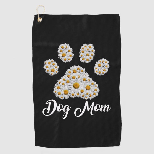 Mother Art Best Dog Mom Ever Birthday Golf Towel (Front)